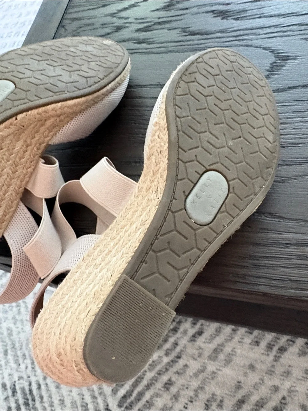 Women's Beige Cross-Strap Espadrille Wedge